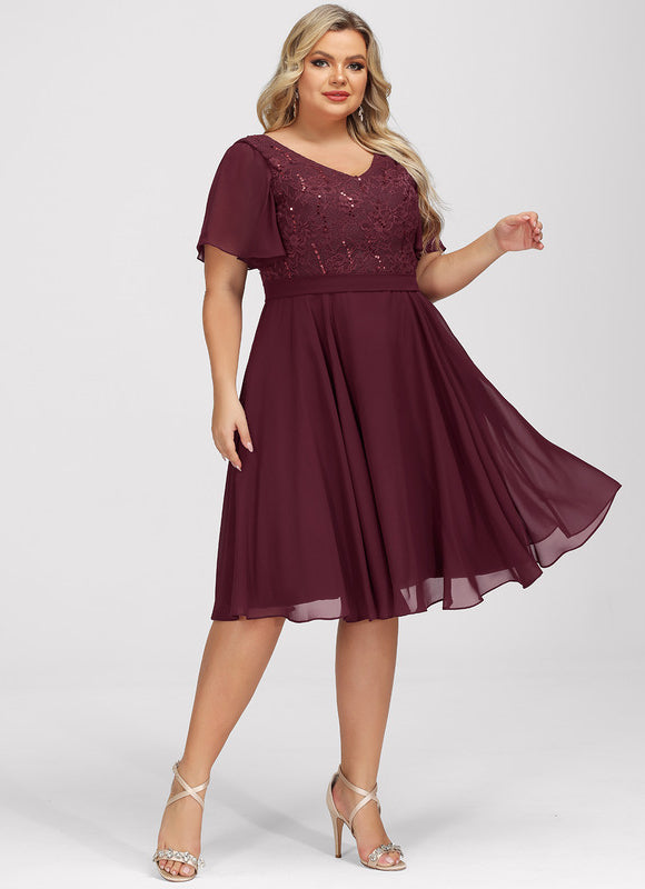 Robe Midi Bordeau Flottante - gallery 9