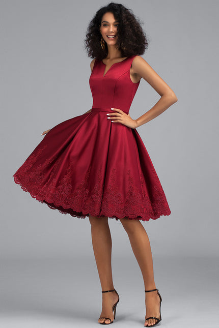 Robe Midi Bordeaux Élégante - gallery 5