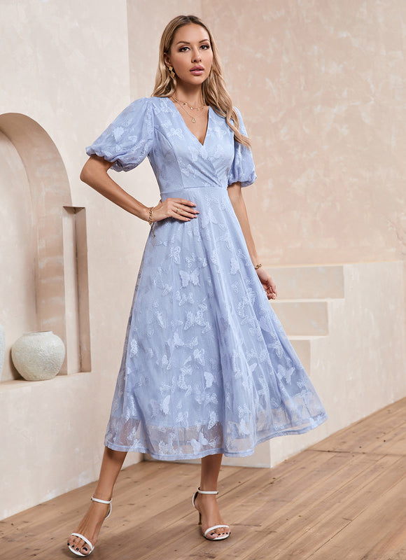 Robe Midi Évasée En Crochet - gallery 4