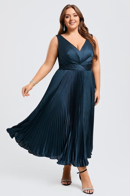 Robe Midi Satinée Plissée - gallery 7
