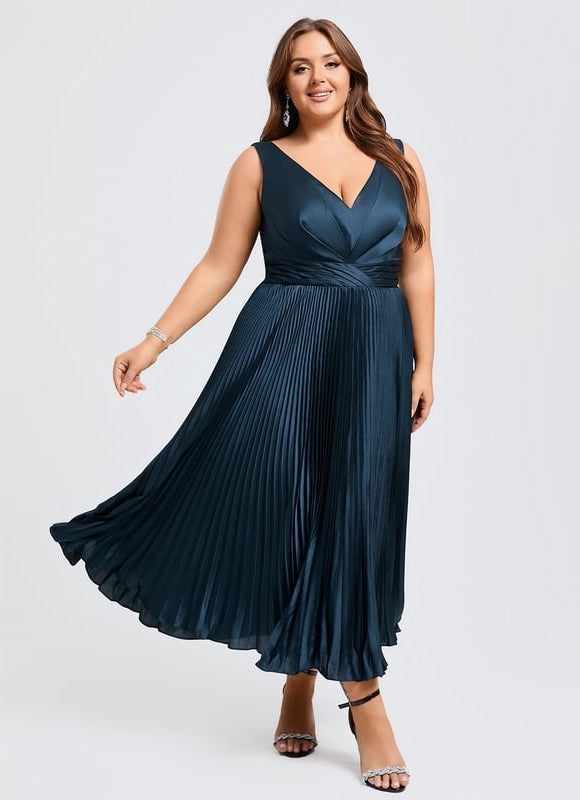 Robe Midi Satinée Plissée - gallery 7