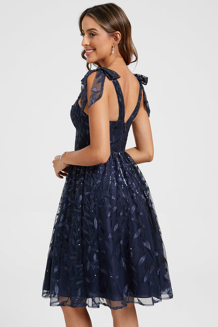 Robe Midi Cocktail Marine Scintillante - gallery 6
