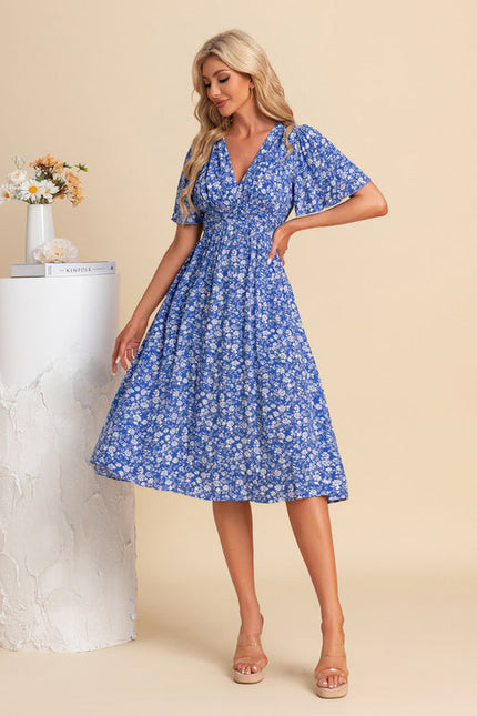 Robe Midi Vaporeuse Bleue