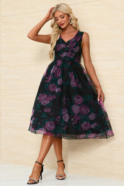 Robe Midi Fleurie Nocturne