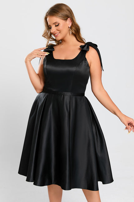 Robe Midi Satin Noir - gallery 4