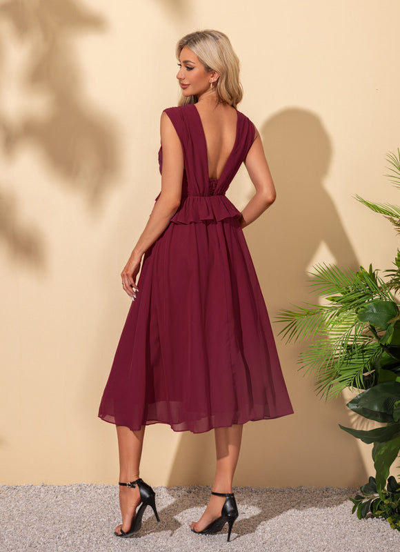Robe Midi Noire Ajourée - gallery 4