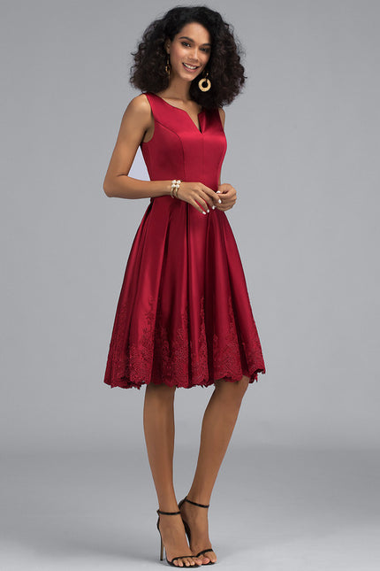 Robe Midi Bordeaux Élégante - gallery 9