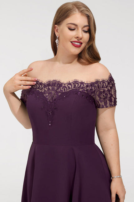 Robe Midi Élégance Pourpre Aérienne - gallery 9