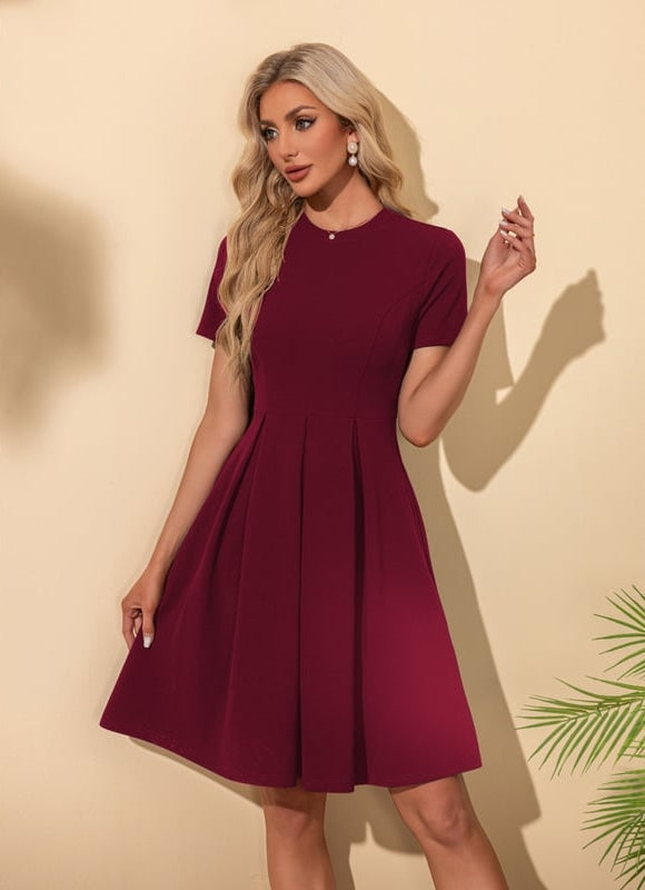 Robe Midi Trapèze Marine - gallery 7