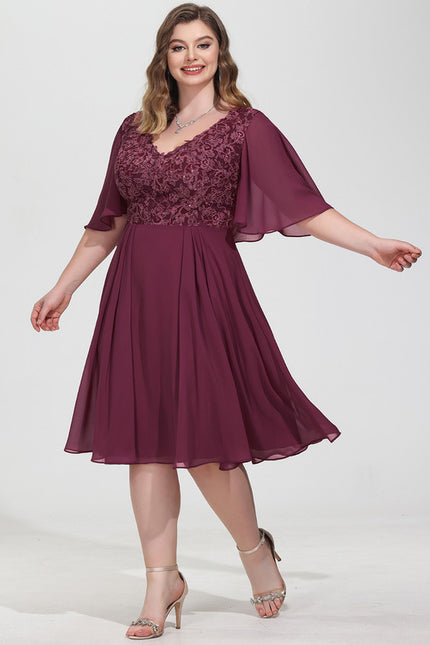Robe Midi Bordeau Flottante - gallery 8