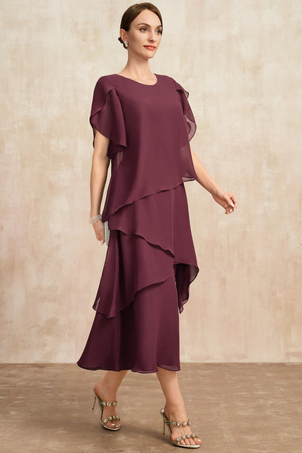 Robe Midi Cascade Bordeaux - gallery 1