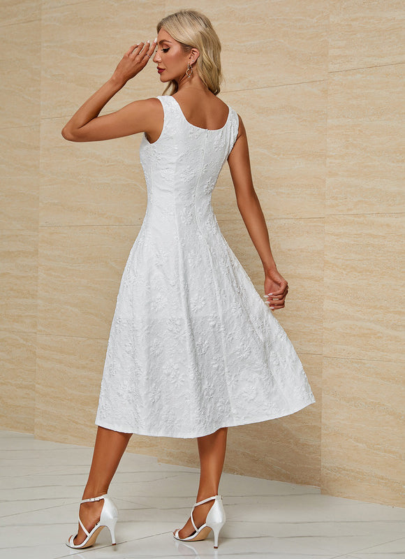 Robe Midi Jacquard Blanche - gallery 6