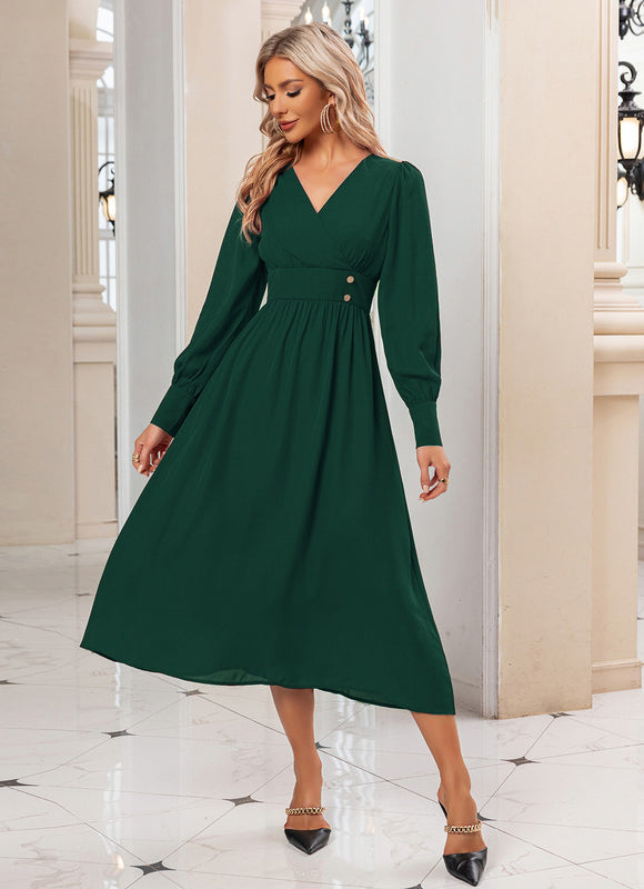 Robe Midi Manches Bouffantes - gallery 6