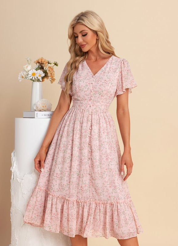 Robe Midi Florale Vaporeuse - gallery 6