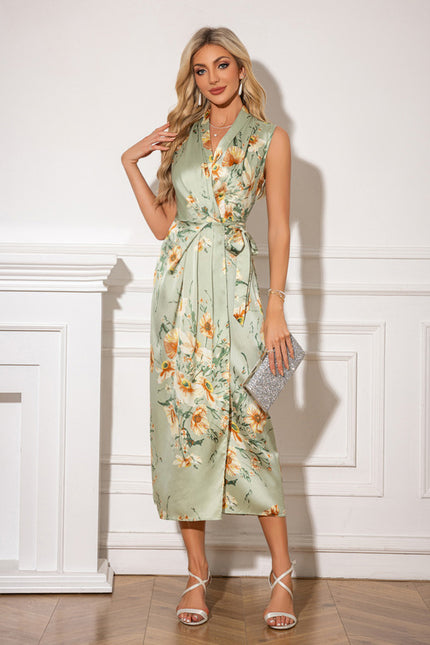 Robe Midi Satin Florale - gallery 5