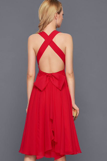 Robe Midi Rouge Élégance - gallery 1