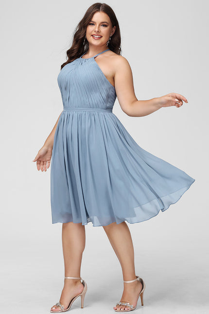 Robe Midi Mousseline Bleu - gallery 8