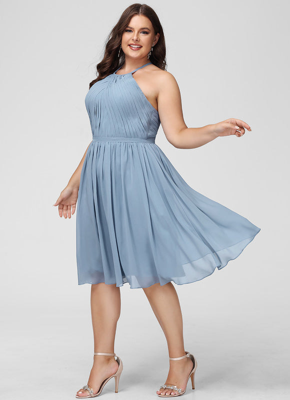 Robe Midi Mousseline Bleu - gallery 8