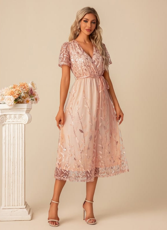 Robe Midi Pailletée Flottante - gallery 2