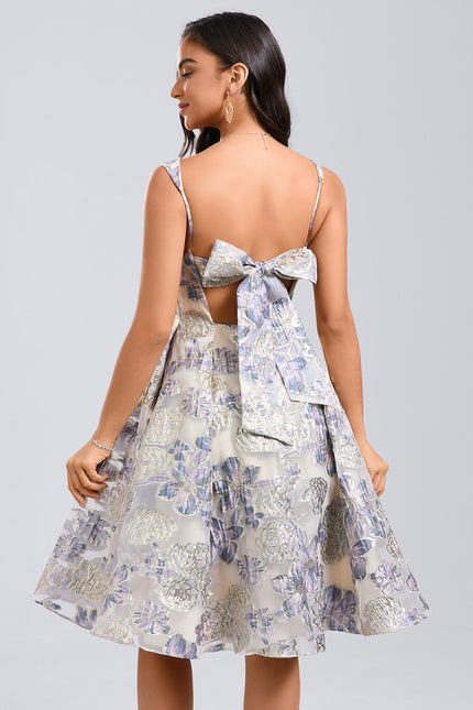 Robe Midi Col Carré Florale - gallery 1