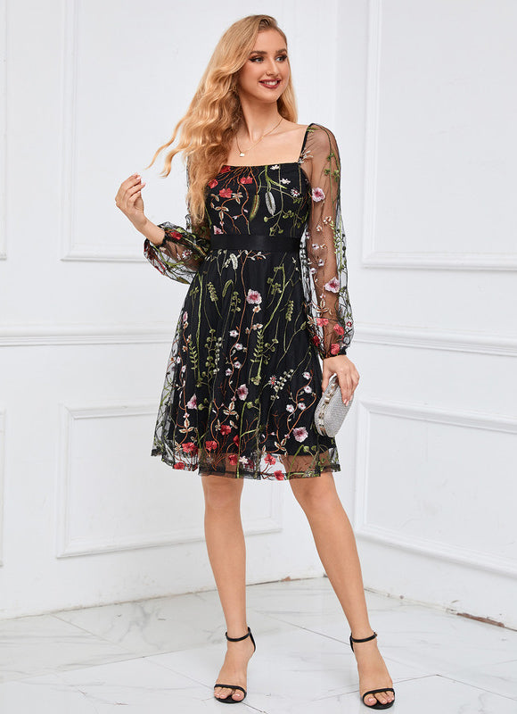 Robe Midi Brodée Tulle - gallery 6