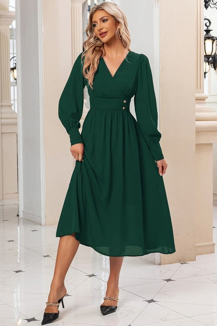 Robe Midi Manches Bouffantes - gallery 8