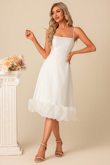 Robe Midi Bleu Ciel À Volants - gallery 3