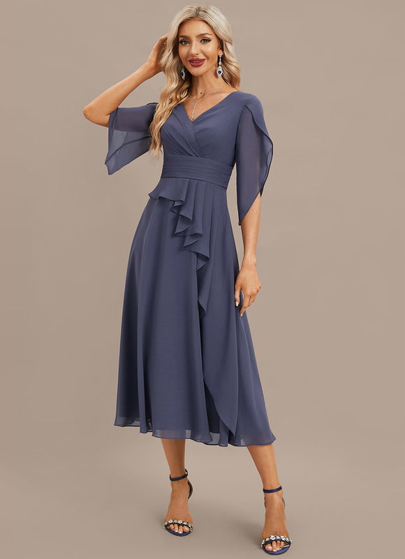 Robe Midi Fluide Grisâtre - gallery 1