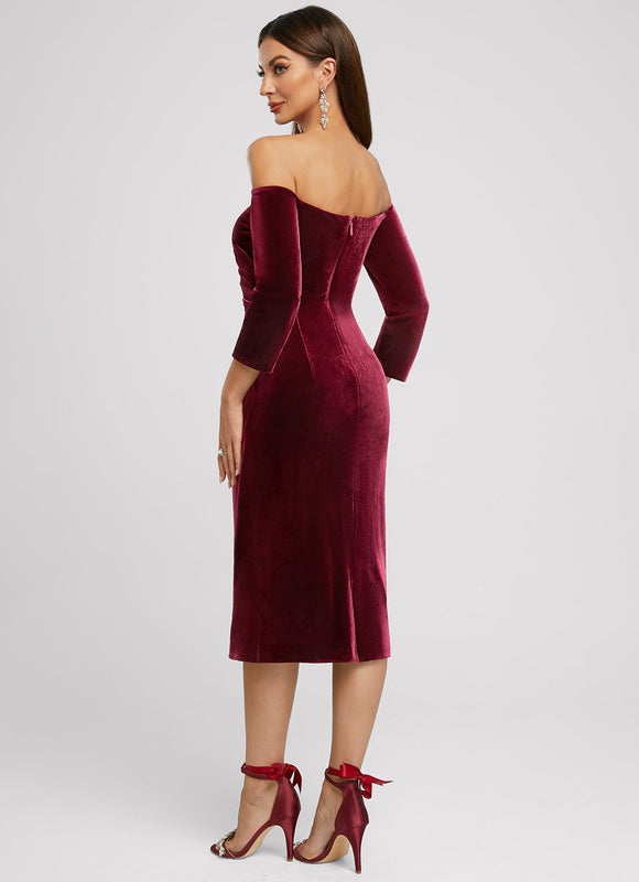 Robe Midi Velours Éclatant - gallery 1