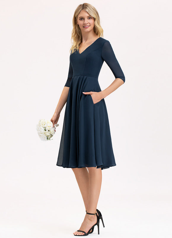 Robe Midi Aérienne Marine - gallery 6