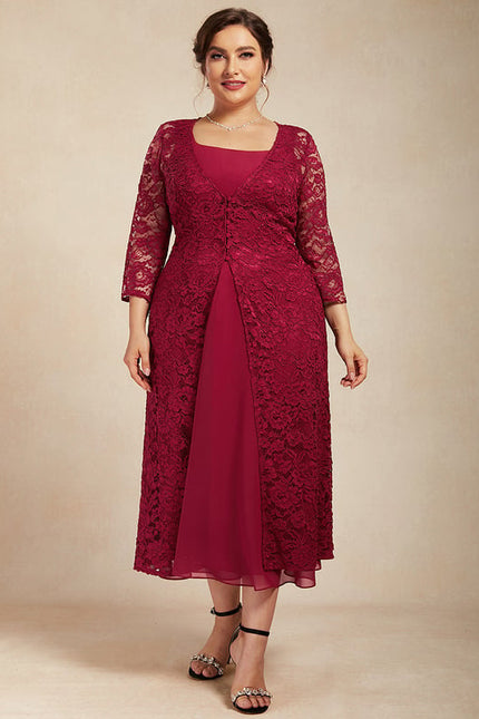 Robe Midi Bordeaux Aérée - gallery 8