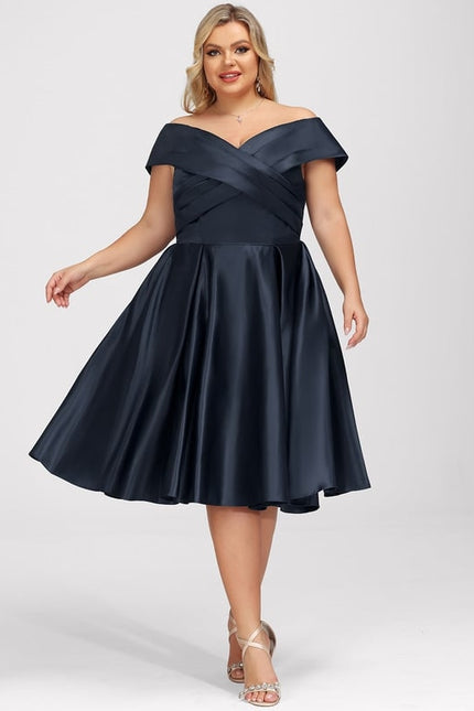 Robe Midi Satin Off-Shoulder - gallery 9