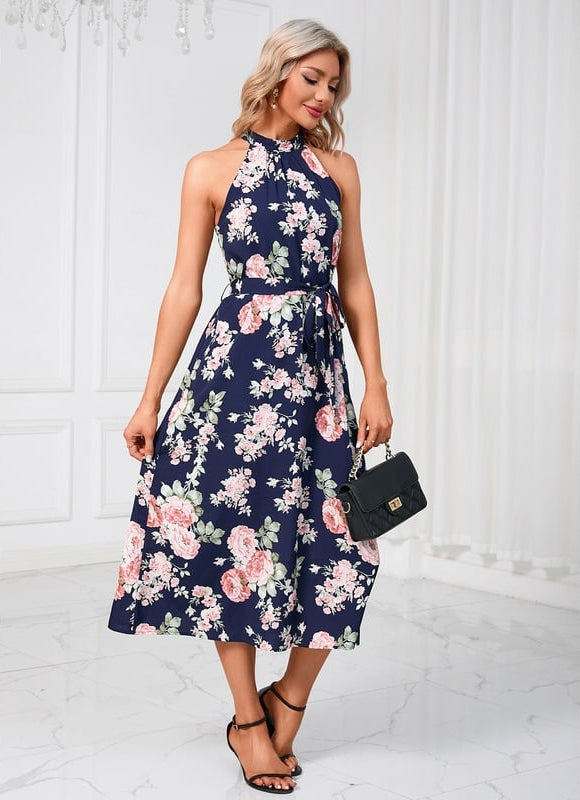 Robe Midi Midi Floral Aquatique - gallery 6