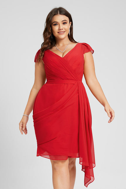Robe Midi Rouge Éthérée - gallery 4