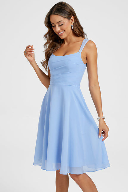 Robe Midi Bleue Aérienne - gallery 2
