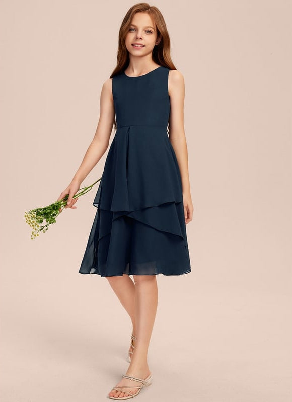 Robe Midi Évasée Marine - gallery 3