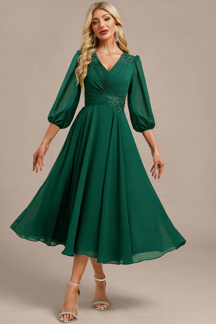 Midi Robe De Soirée Pour Femme Ronde Grande Taille - gallery 3