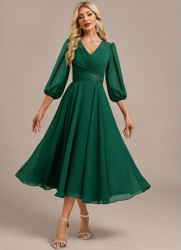 Midi Robe De Soirée Pour Femme Ronde Grande Taille - gallery 3