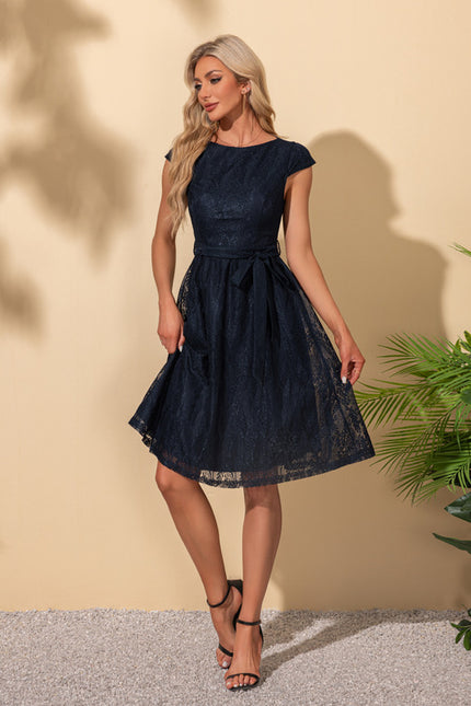 Robe Midi Dentelle Navy - gallery 5