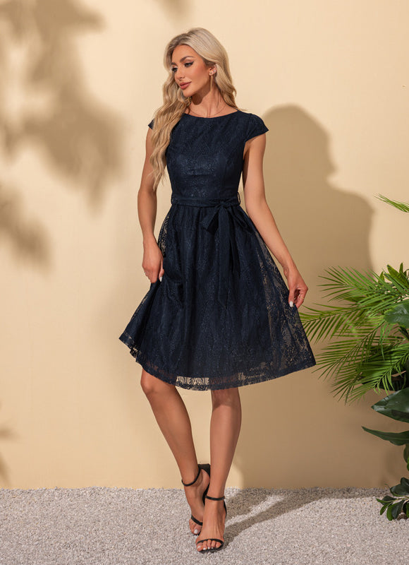 Robe Midi Dentelle Navy - gallery 5