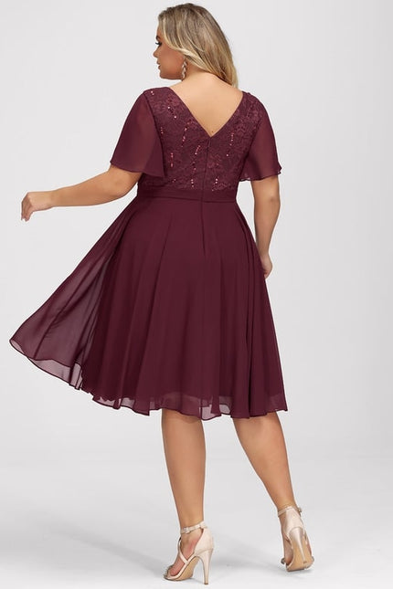 Robe Midi Bordeau Flottante - gallery 7