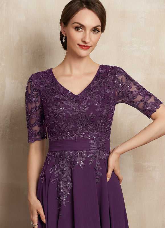 Robe Midi Violet Élégante - gallery 3