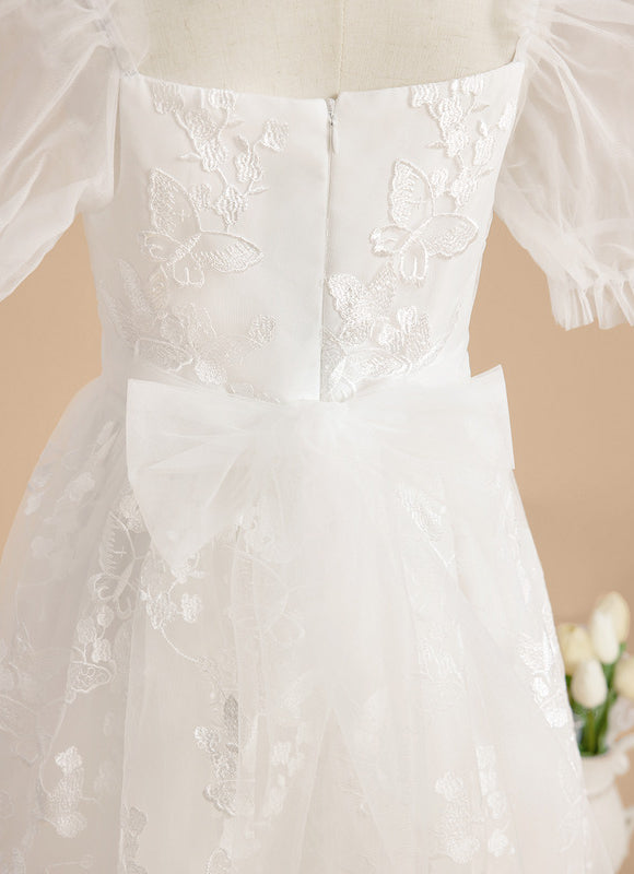 Robe Midi Enfant Dentelle Blanche - gallery 9