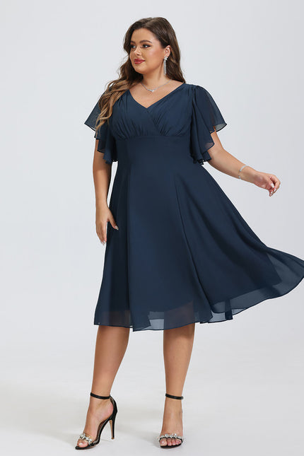 Robe Midi Aérienne Marine - gallery 8