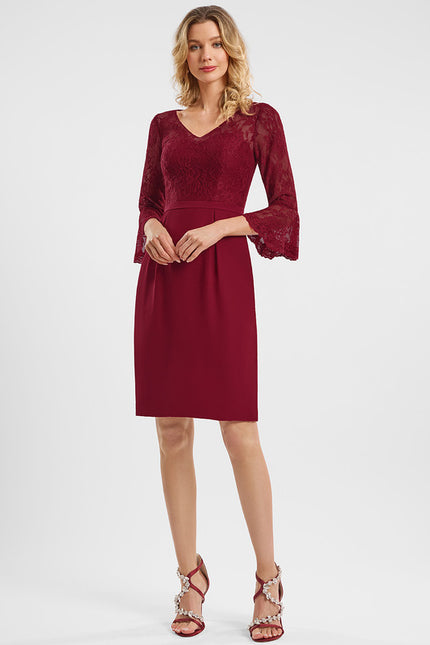 Robe Midi Bordeaux Dentelle