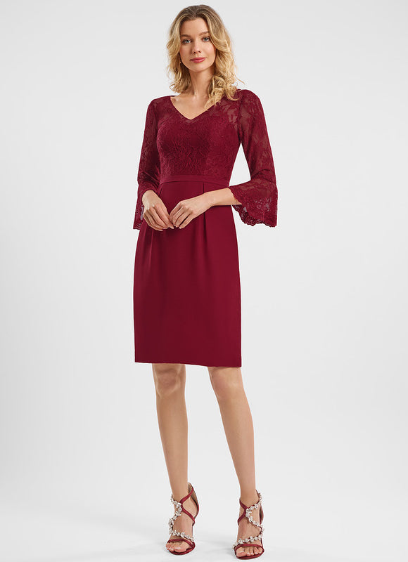 Robe Midi Bordeaux Dentelle