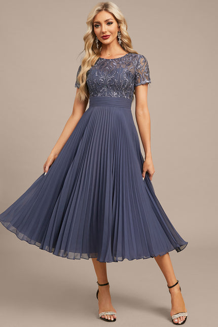 Robe Midi Plissée Nuit - gallery 2