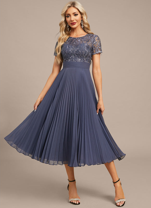 Robe Midi Plissée Nuit - gallery 2