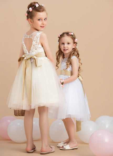Robe Midi Enfant Tulle Doré