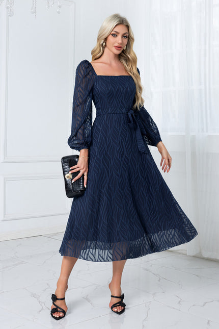 Robe Midi Rose À Motifs - gallery 5